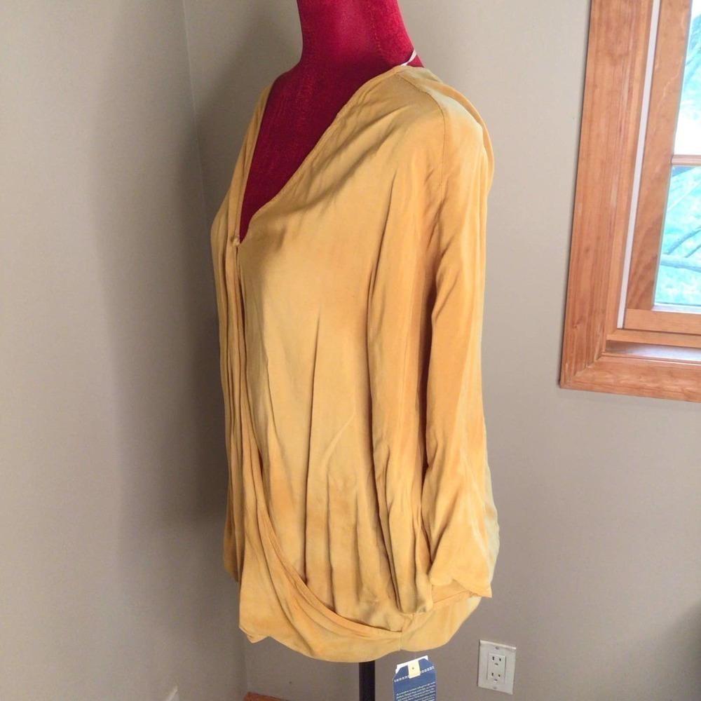 Nwt Democracy Yellow Boho Blouse Sz Large — image 2 of 6